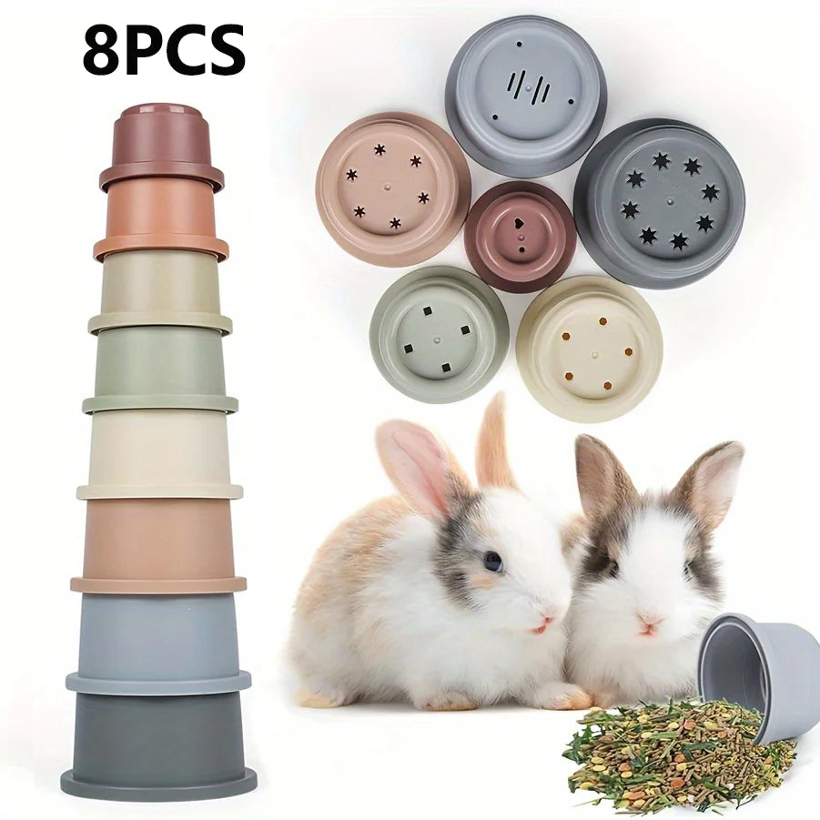 8pcs Stacking Cups for Rabbits,