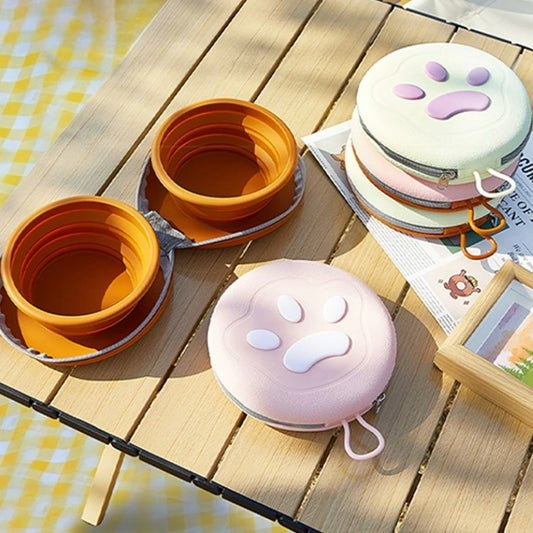 2 in 1 Foldable Silicone Dog Bowl