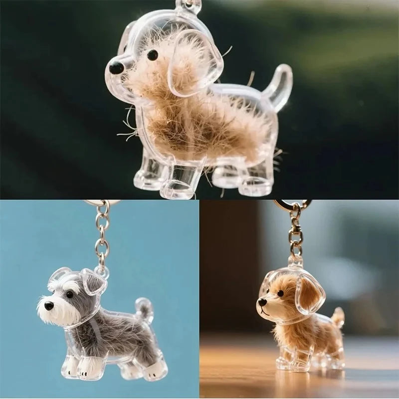 Clear dog Pet Hair Memorial Capsule