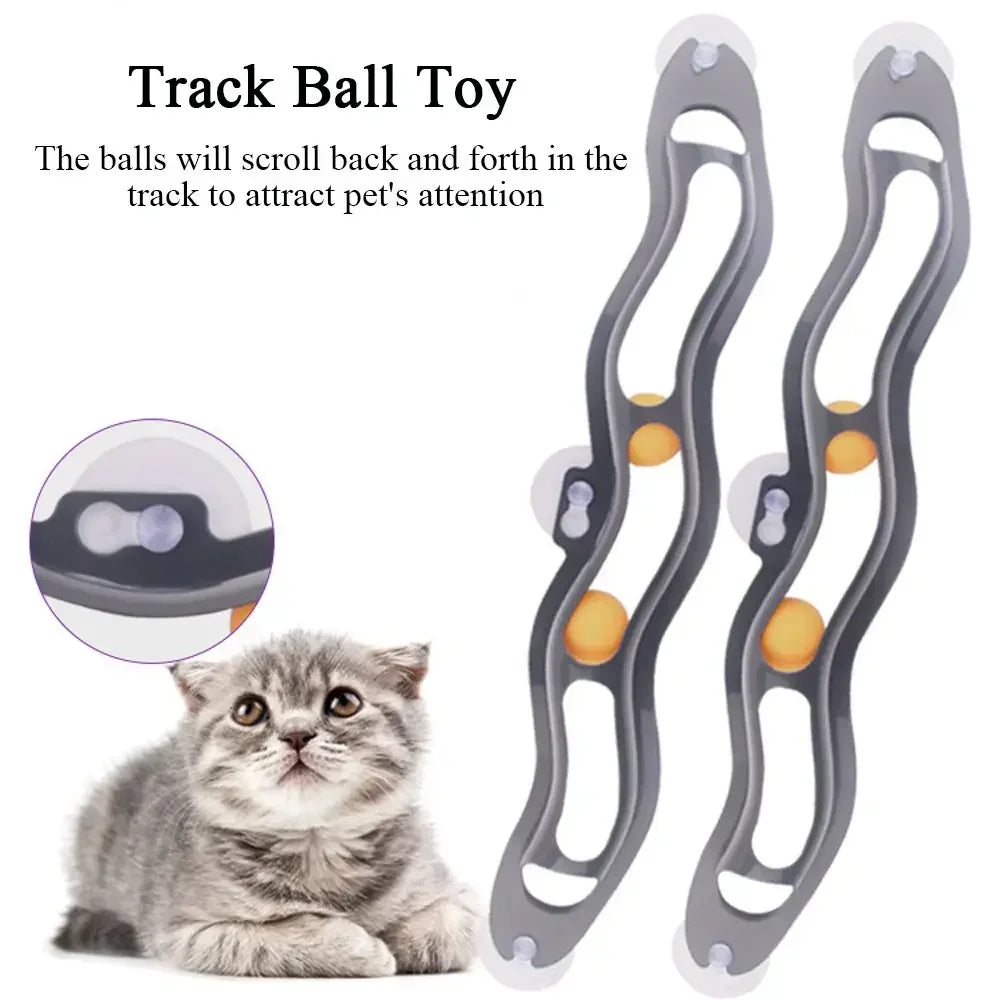 New Track Cat Toy Plastic Sucker Track Ball