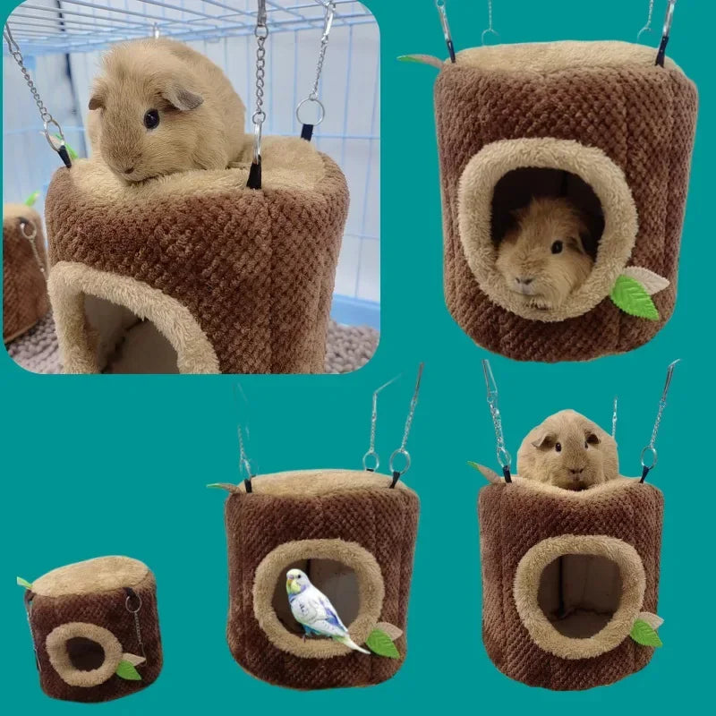 Tree Stump Shape Warm Hamster Hammock Winter Mole Tunnel