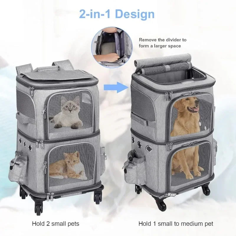 Double-layer Pet Trolley Bag