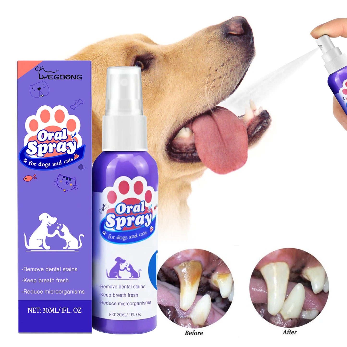 Pet Dental Spray for Dogs and Cats