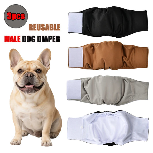 3pcs Washable Male Dog Diapers