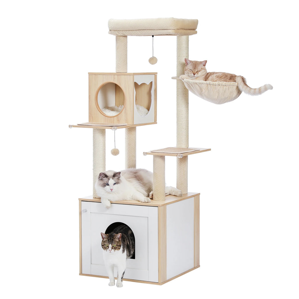 Cat Tree Tower Litter Box