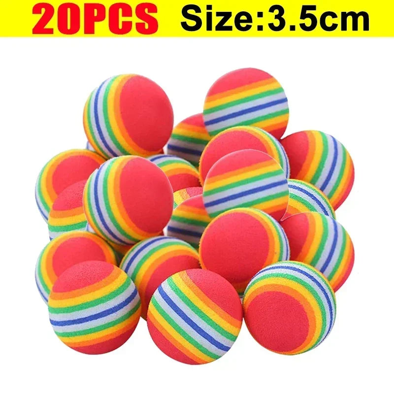 10/100PCS Cat Toy Balls Interactive