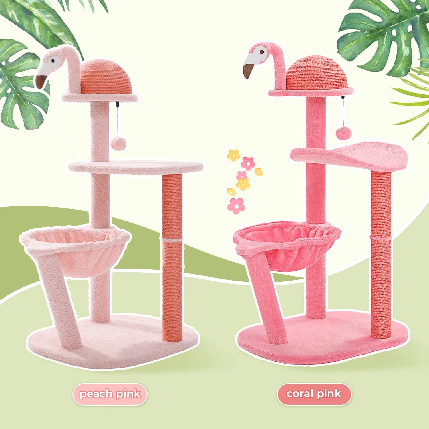 Cute Cat Tree Flamingo Pink