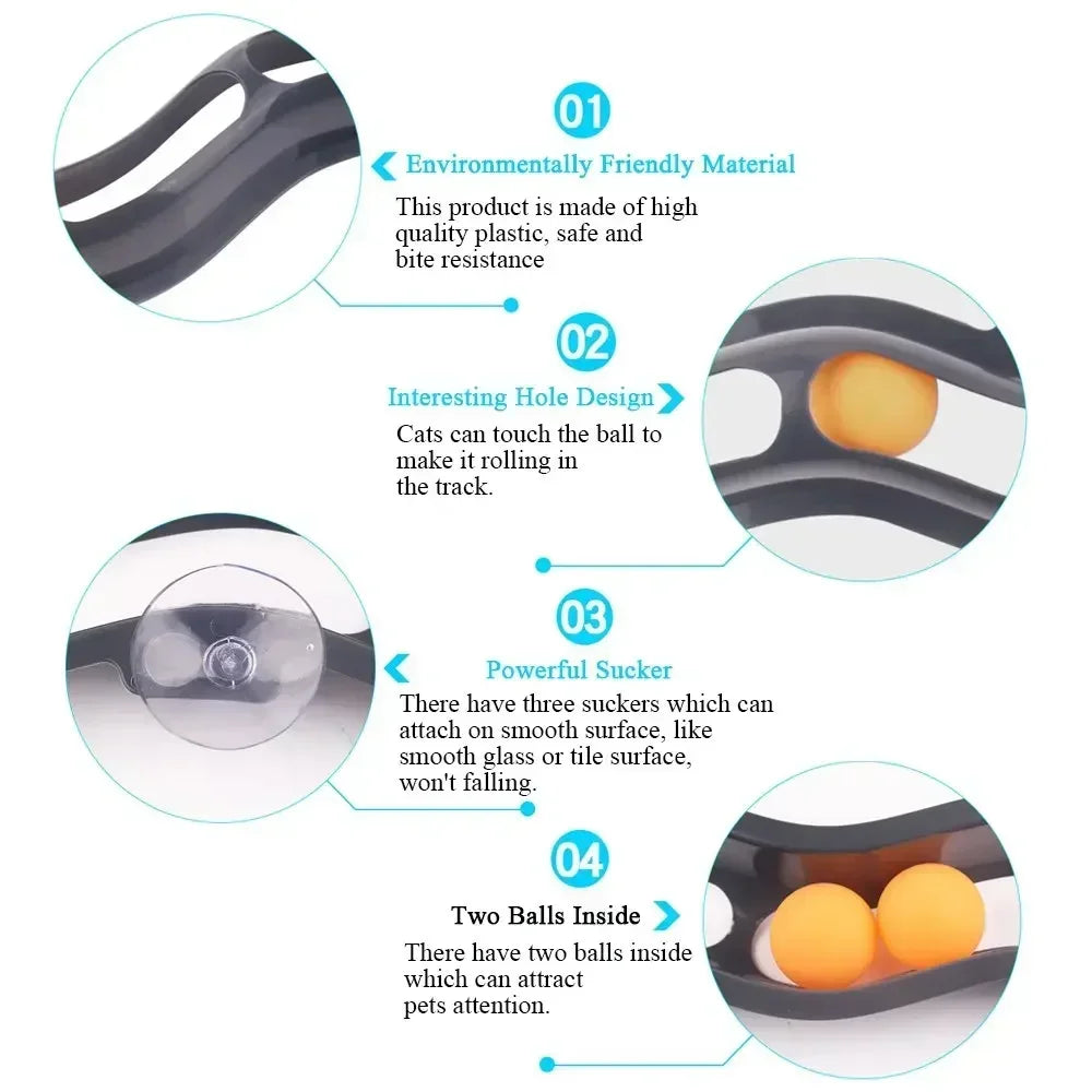 New Track Cat Toy Plastic Sucker Track Ball