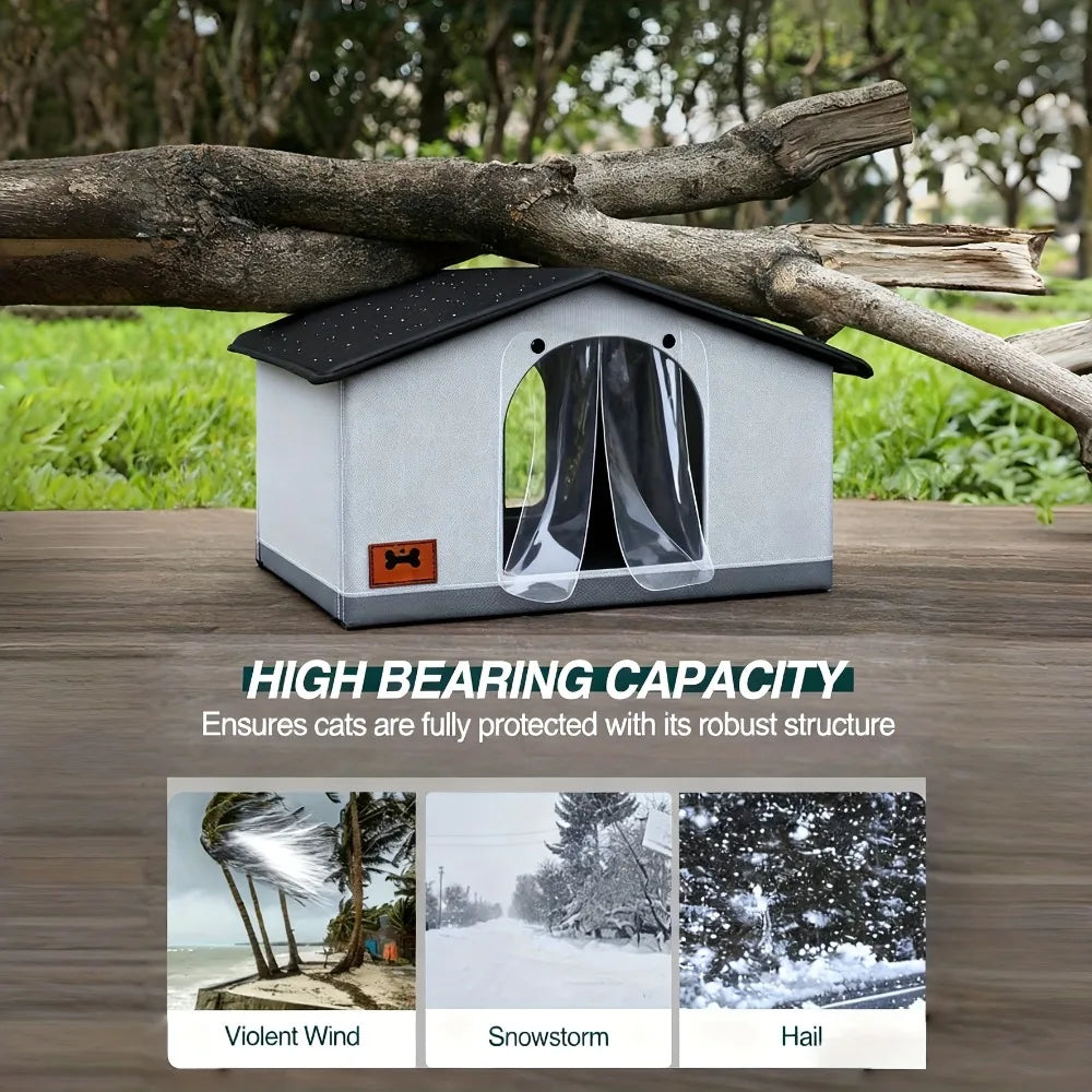 A insulated outdoor cat house