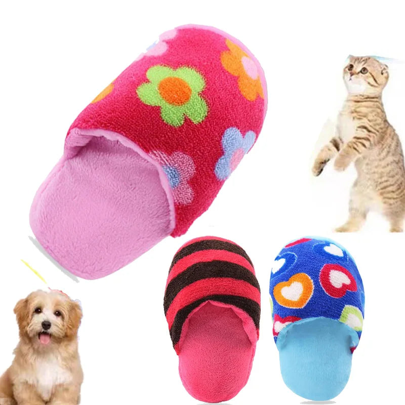 Pet Toys Squeaker Plush Slipper