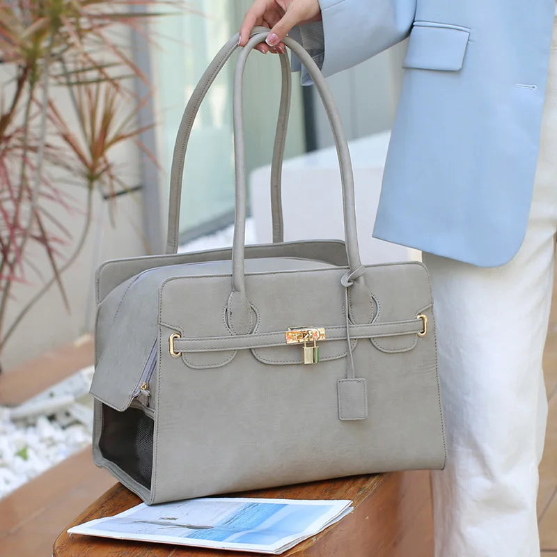 New Luxury PU Leather Pet Carrier Bag