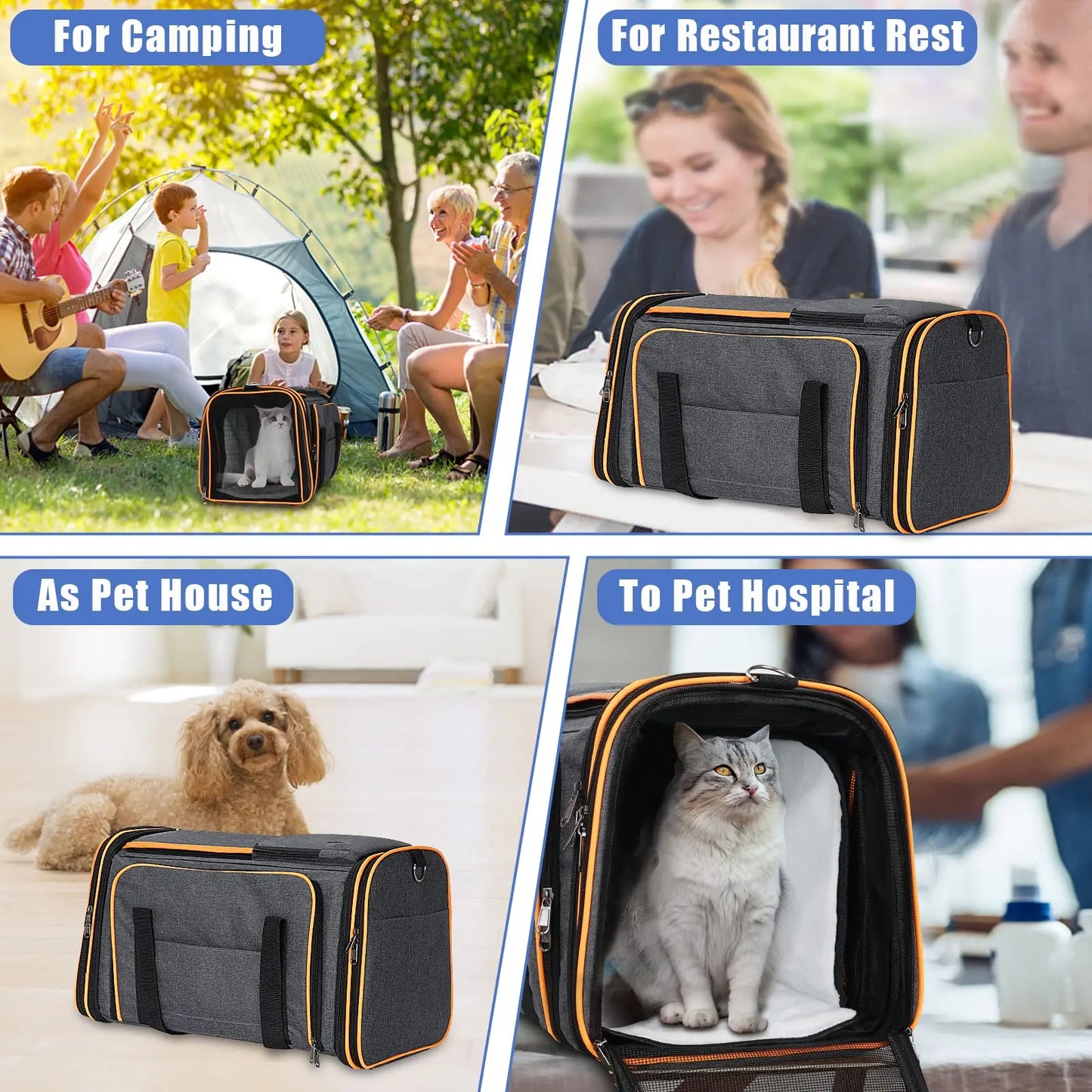 Large Reversible Expandable Cat and Dog Carrier