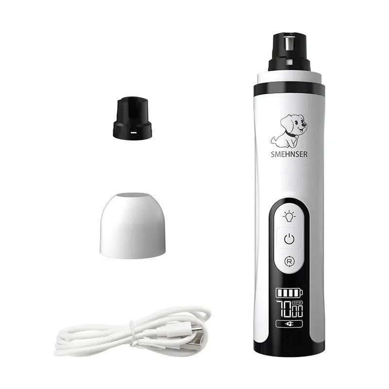 Electric Pet Nail Grinder LED Light Cat Dogs Nail Clippers USB Rechargeable Paws Nail Cutter Grooming Trimmer Dog Supplies