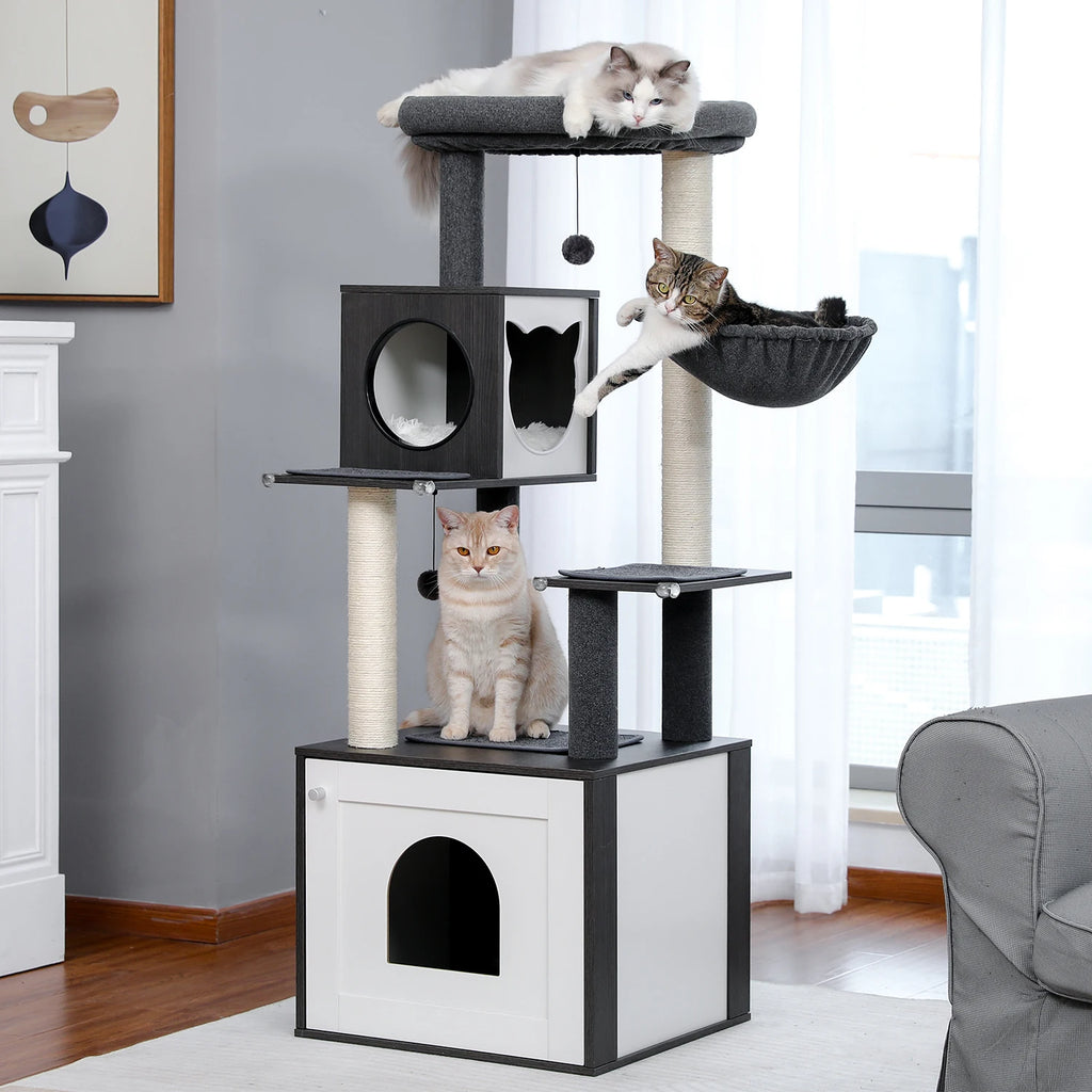 Cat Tree Tower Litter Box