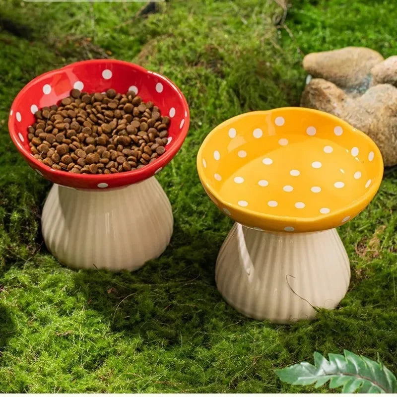 Mushroom  Cat Feeding Bowl