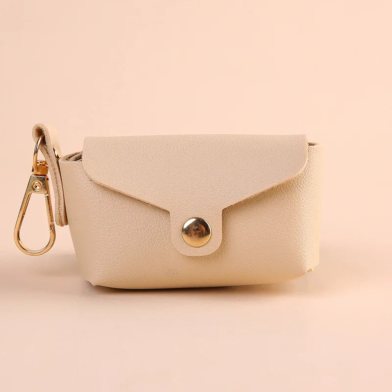 Portable Dog Waste Bag Dispenser With Leather Clip - Durable Polyester