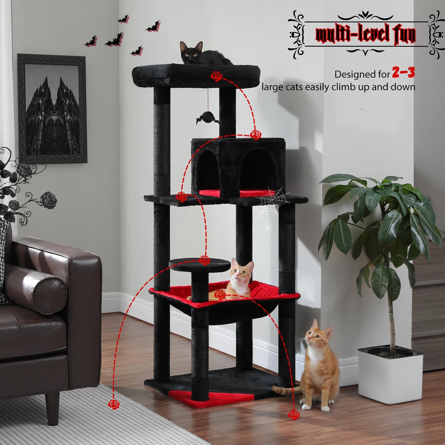 Gothic Cat Tree for Indoor Cats,